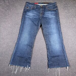 AG Adriano Goldschmied The Angel Jeans Womens‎ 32x25 Blue Raw Hem Bootcut Denim
